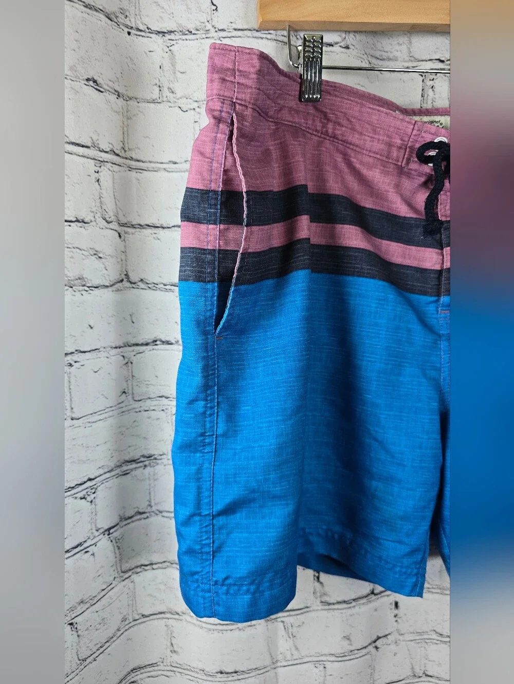 Original Penguin Men's Striped Swim‎ Trunks Board Shorts Size 36